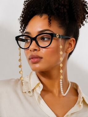 Seashell & Pearl Statement Eyeglass Chain NWOT